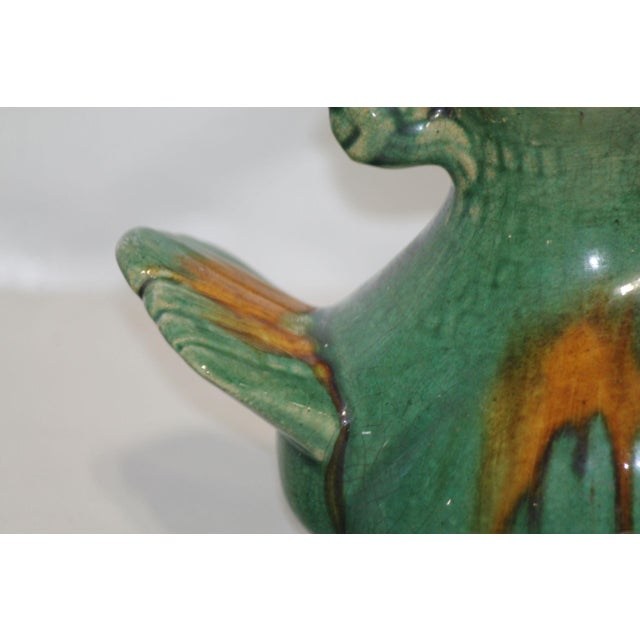 Ceramic Antique Chinese Majolica Duck Teapot For Sale - Image 7 of 9