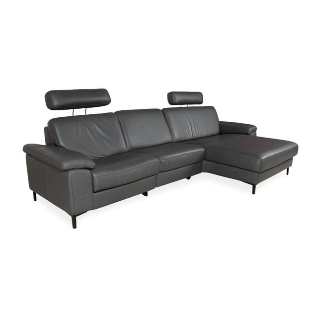Leather Mondo Maestra Corner Sofa in Grey Slate with Electric Function For Sale - Image 4 of 16