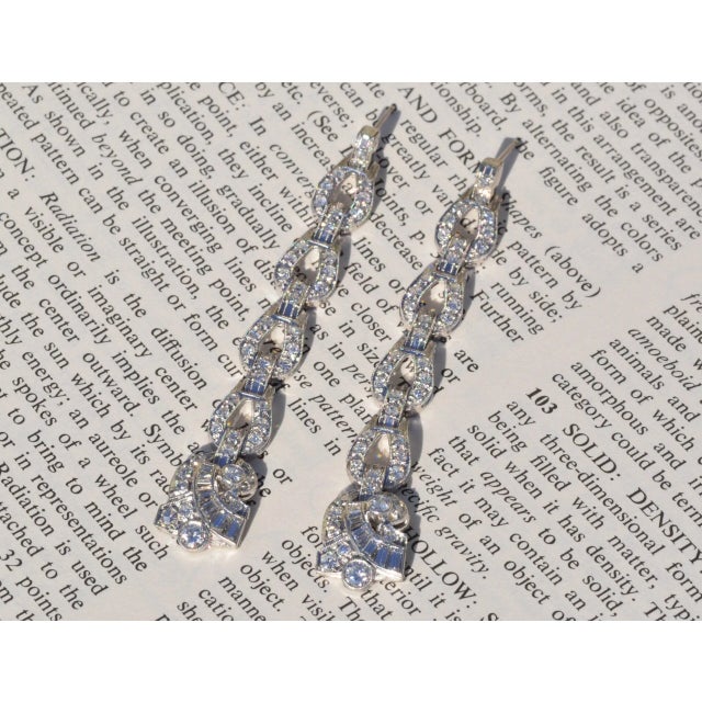 Early 20th Century The Daenerys: Antique Platinum & Diamond Dangler Earrings, 2 Pieces For Sale - Image 5 of 9