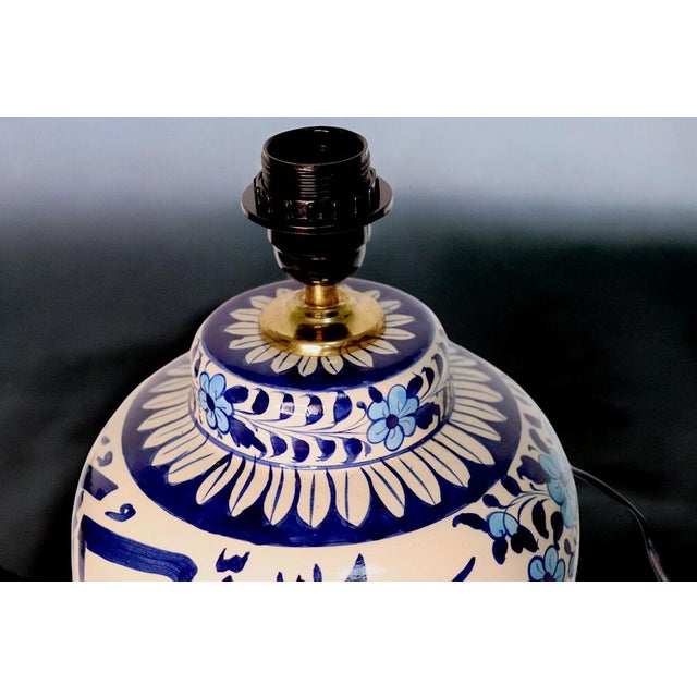 Beige Ceramics Table Lamp Base with Islamic Calligraphy, 1990s For Sale - Image 8 of 12
