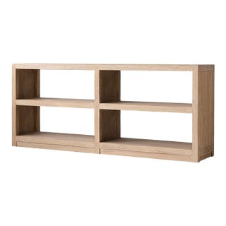 Matthew Izzo Home Low Profile Salvaged Elm Wood Succinct Shelving Unit For Sale