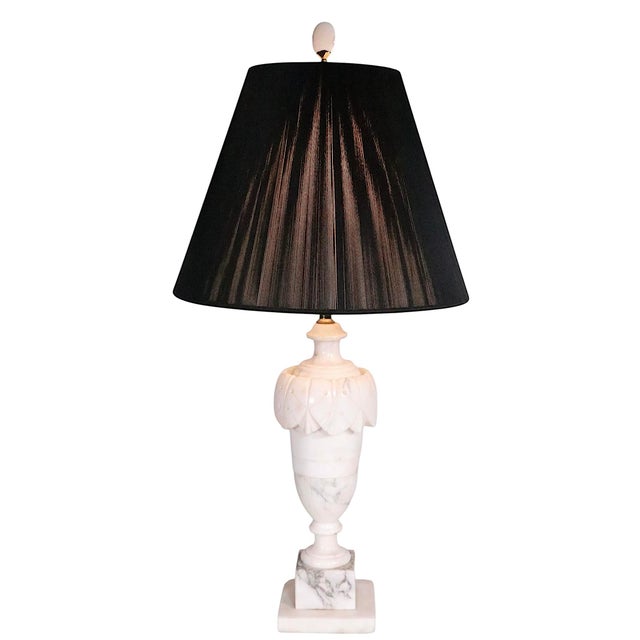 Mid 20th Century Hollywood Regency Carved Alabaster Table Lamp Made in Italy For Sale - Image 11 of 12