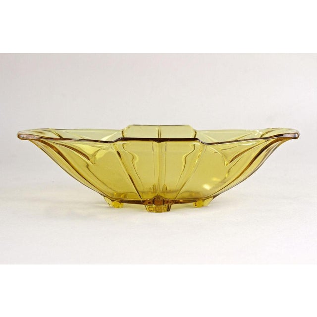 Art Deco Amber Colored Glass Jardiniere or Bowl, Austria, 1920s For Sale - Image 3 of 18