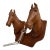 Vintage Hand-Carved Wooden Double Horse Head Wall Rack For Sale