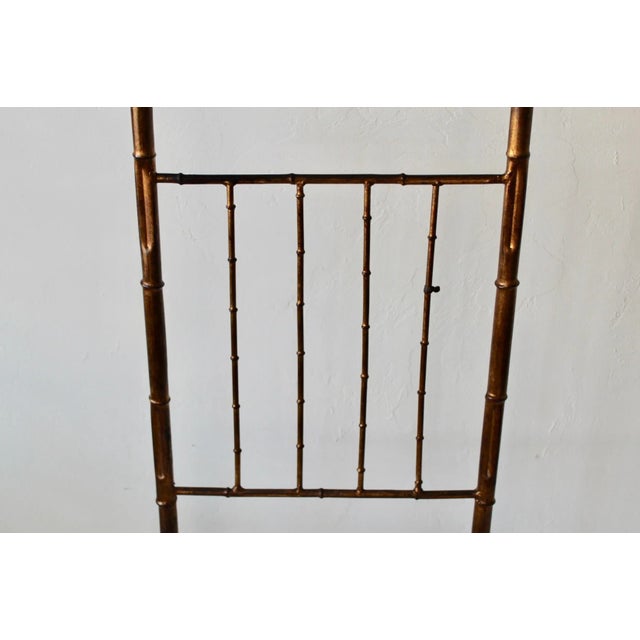 Faux Bamboo Italian Gilt Painted Valet Stand Mid Century For Sale In Miami - Image 6 of 13