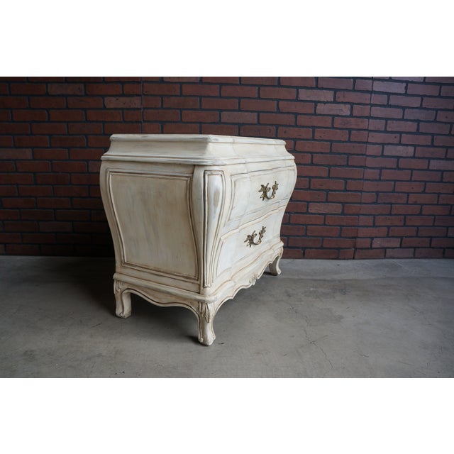 Antique White Karges Painted Ccountry French Nightstands For Sale - Image 8 of 11