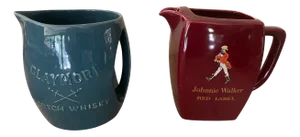 Whisky Advertising Water Pitchers, 1950s, Set of 2