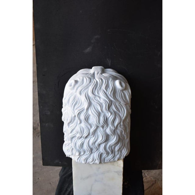 A finely hand-carved solid marble bust of Mithridates, the ancient king known for his resilience and legendary association...