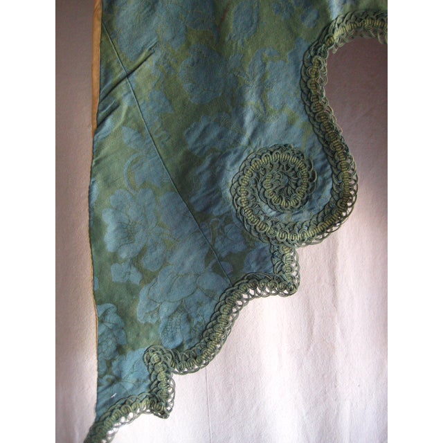Mid 19th Century Napoleon III Bleu Silk Valence For Sale - Image 6 of 14