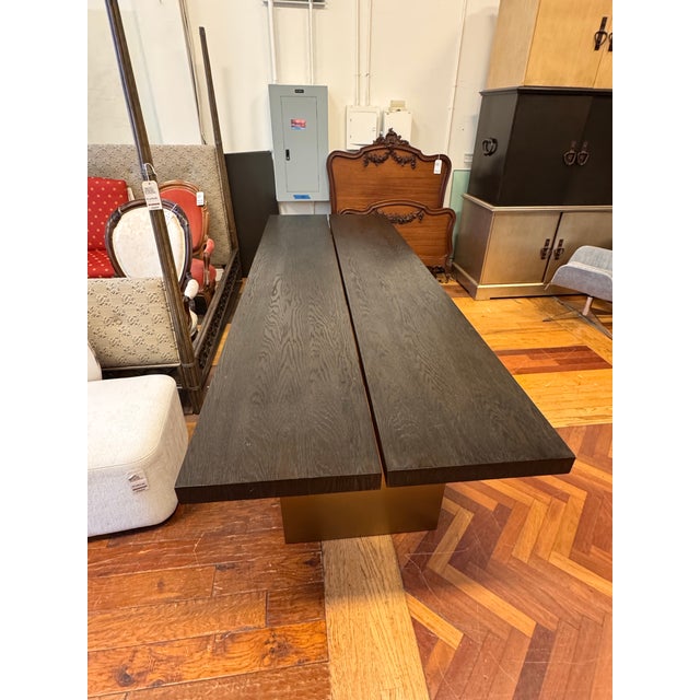 Brass Thomas Bina & Ed Robinson for Restoration Hardware Channel Rectangular Dining Table For Sale - Image 8 of 12