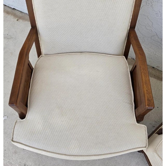 Vintage 1960s Italian Hollywood Regency High Back Lounge Armchairs Pair For Sale - Image 16 of 17
