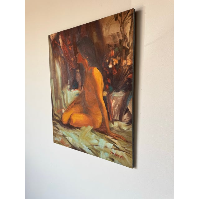 197's Vintage Impressionist Nude Woman Oil on Canvas Painting by Bohorquez For Sale - Image 4 of 10