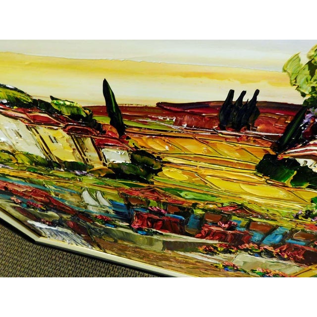 Maya Eventov Untitled Oil Canvas With Beautiful Custom Frame Me121506-20 For Sale - Image 11 of 12