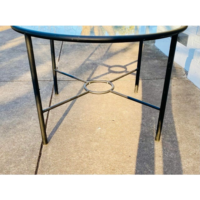 1990s Postmodern, Minimalist Black Metal Tubular Frame Dining Table and Chairs by Cali-Style in the Style of Mario Botta - Set of 5 For Sale - Image 11 of 12