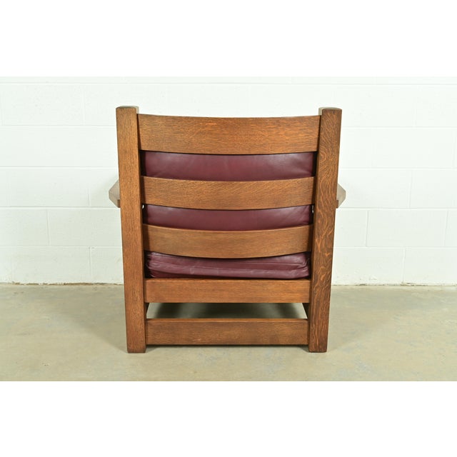 Stickley Mission Oak Arts & Crafts Eastwood Lounge Chair With Ottoman For Sale - Image 13 of 16