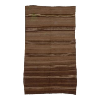 Vintage Brown Natural Wool Kilim Rug-6'1'x10'9" For Sale
