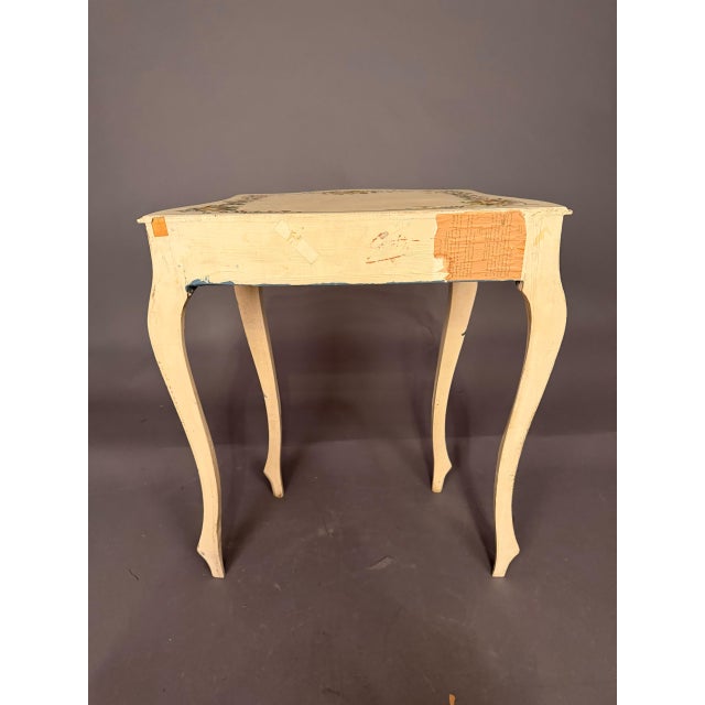 Wood Italian Polychrome Side Table With Drawer, Early 20th Century For Sale - Image 7 of 18