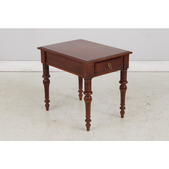Traditional Ethan Allen Cherry 1 Drawer End Table For Sale - Image 3 of 13
