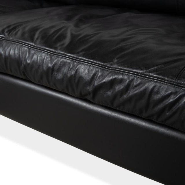 Modern Black Leather Conseta Four-Seater Sofa from Cor For Sale - Image 3 of 11