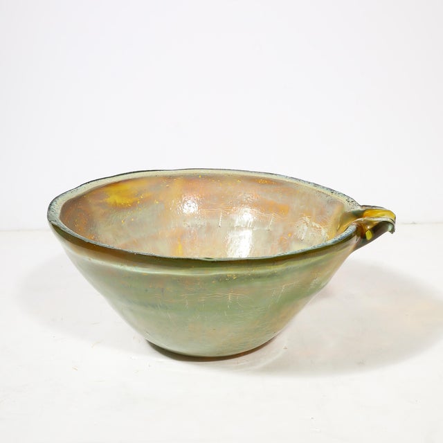 Mid-Century Hand-Blown Opalene Murano Glass Centerpiece Bowl W/ Spout by Barbini For Sale - Image 13 of 18