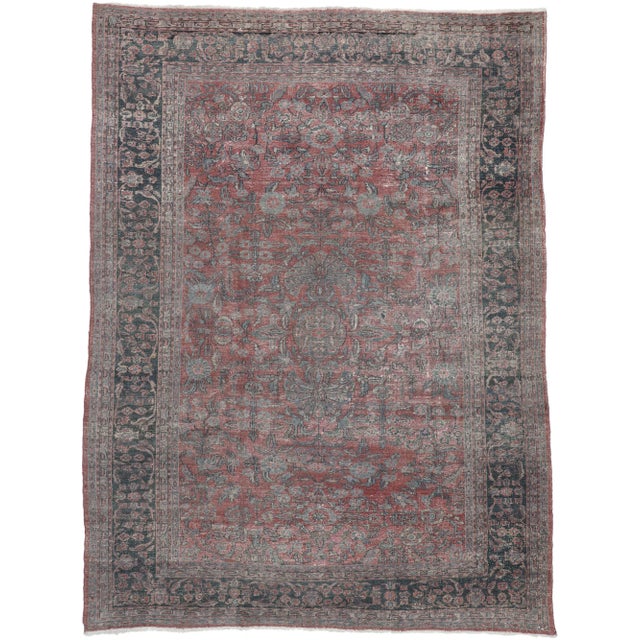 Textile Antique Persian Tabriz Rug, 09'00 X 12'03 For Sale - Image 7 of 7