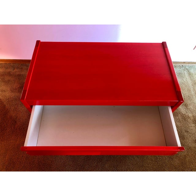 1970s Red Three Drawer Dresser For Sale - Image 9 of 12