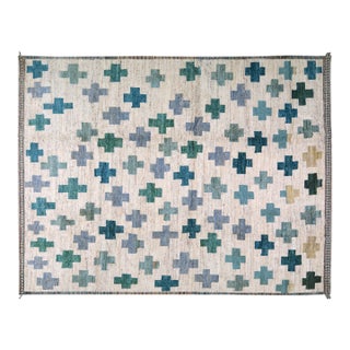 Moroccan Hand Knotted Wool Rug, 9'6"x12'6" For Sale