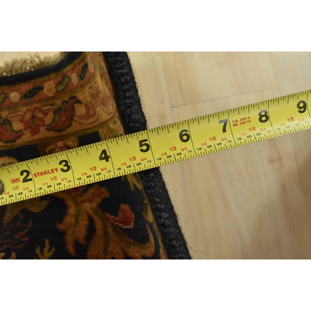 Agra Runner 4′ X 10’3” Blue Wool Traditional Hand-Knotted Oriental Rug For Sale - Image 10 of 12