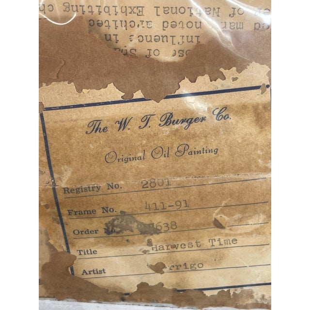 Pair Rare Italian Hand Painted Pastoral Panels, Harvest Time, Duane Perrigo For Sale - Image 12 of 12