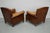 Vintage Dutch Cognac Leather Club Chairs, Set of 2 For Sale - Image 6 of 18