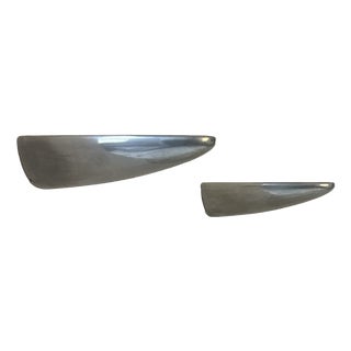 Vintage Wall Lights in Cast Aluminum, France, 1980, Set of 2 For Sale