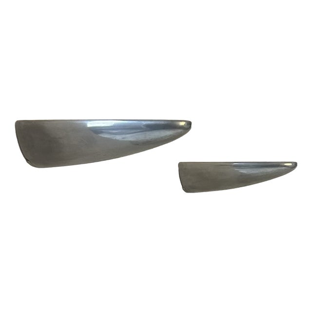 Vintage Wall Lights in Cast Aluminum, France, 1980, Set of 2 For Sale