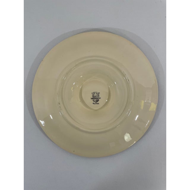1950s French Longchamp Majolica Green and White Oyster Plate For Sale - Image 6 of 14