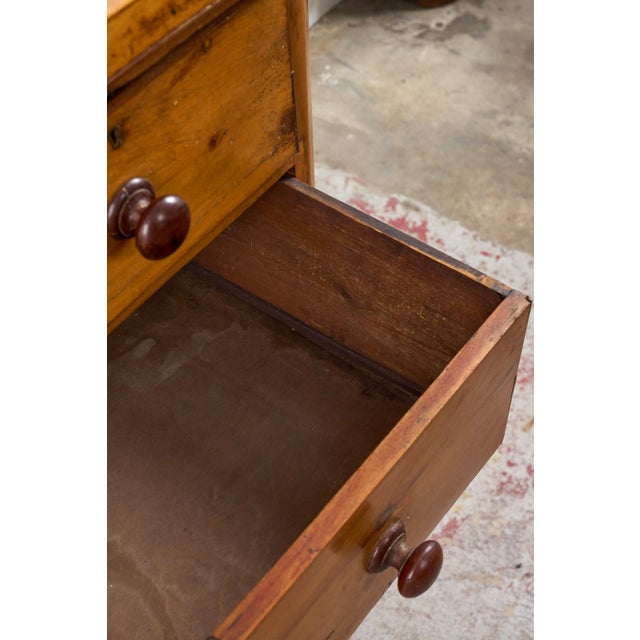 19th Century Pine 2 Over 3 Chest With Wooden Knobs For Sale - Image 11 of 14