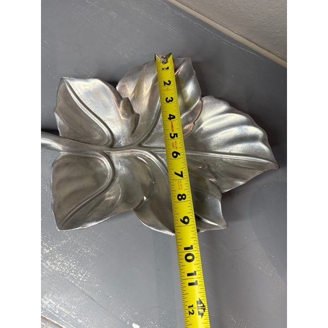 Vintage Cast Aluminum Leaf Bowl, Attributed to Bruce Fox For Sale In Dallas - Image 6 of 9