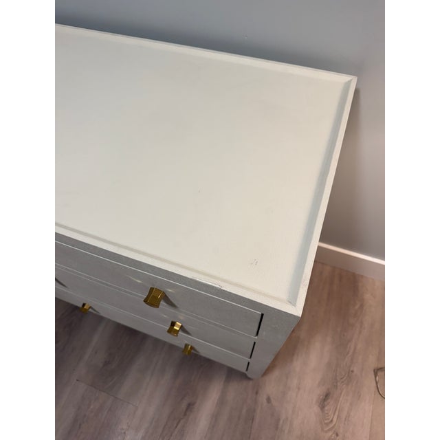 2020s Made Goods Jarin 60" Dresser - Designer White Faux Belgian Linen For Sale - Image 5 of 12