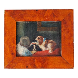 Antique Oil Painting, 'The Cavalier's Pets,' After Sir Edwin Landseer, King Charles Spaniels For Sale