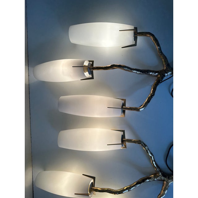 Vintage Bronze-Gold Three-Light Wall Sconces from Arlus, 1960s, Set of 2 For Sale - Image 14 of 18