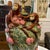 Stunning and unique majolica style table lamp featuring two monkeys perched atop a fruit beating tree. The attention to...