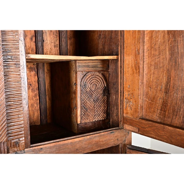 Portuguese 18th Century Carved Solid Chestnut Cabinet For Sale - Image 4 of 14