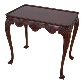 Kindel Irish Georgian Carved Mahogany Tea Table For Sale