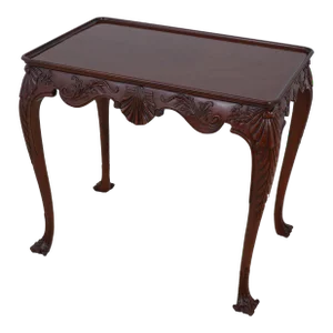 Kindel Irish Georgian Carved Mahogany Tea Table