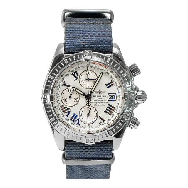 Breitling Chronomat Evolution 43.5mm A13356 Nato Strap Steel Automatic Watch For Sale