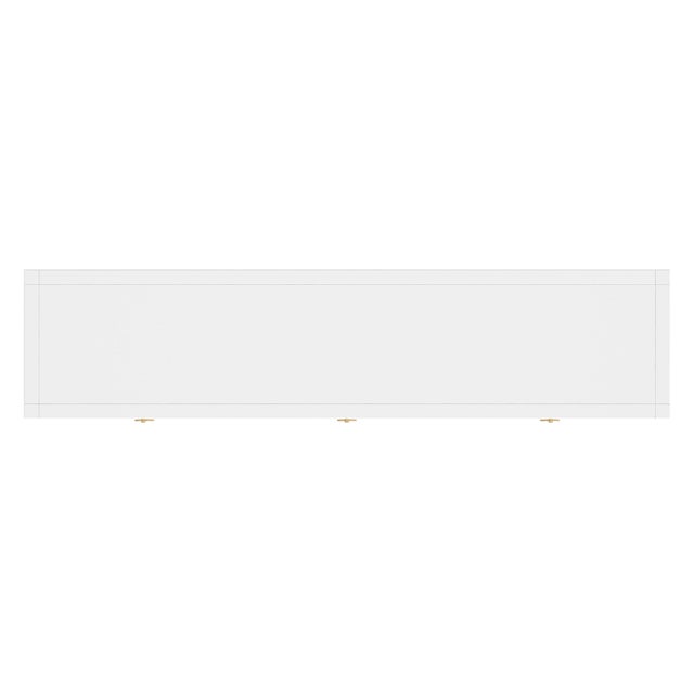 Wood Lark 65 in. W Rectangular Wood 3 Drawer Console Table with Lower Open Shelf, White For Sale - Image 7 of 8