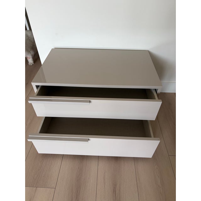 Gray Modloft Dresser and Night Stand High Gloss Lacquer Finish Chateau Gray Made in Italy For Sale - Image 8 of 8