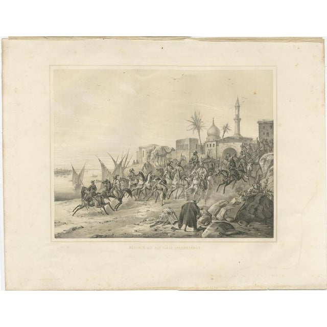 This dramatic and finely executed 19th-century engraving depicts Mehmed Ali Pasha of Egypt during a ceremonial excursion,...