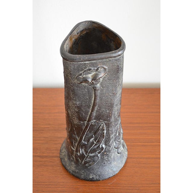 Art Nouveau Ceramic Vase with Floral Motif, 1910s For Sale - Image 9 of 11