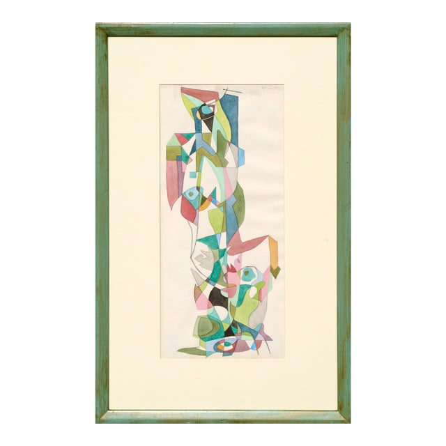 Ellwood Graham "Indian Dance" Abstract Geometric Composition Circa Early 1960s For Sale