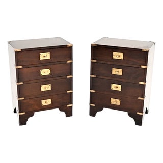 Military Campaign Bedside Chests, 1930, Set of 2 For Sale