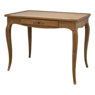 Vintage Desk Henredon Louis XV Style French Provincial Cabriole Leg Writing Wooden For Sale